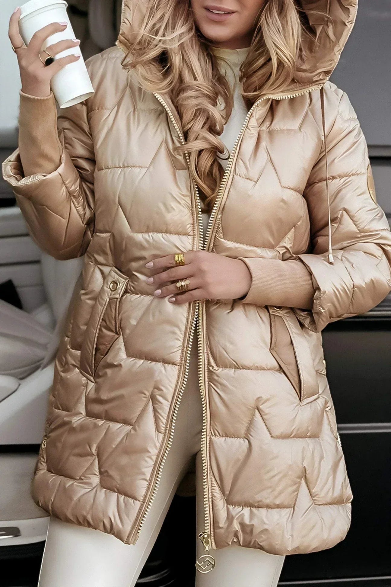 Kayla™ | Cappotto invernale elegante con cappuccio e imbottitura